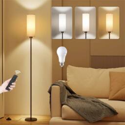 SPETLEK Modern LED Floor Lamp 3 Color Dimmable Reading Light Magnetic Remote in Black - thumbnail 5