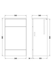 Balterley Alrewas Contemporary Floor Standing WC Unit, 500mm in Brown - thumbnail 2