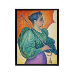 "Artery8 Woman With A Parasol Umbrella Paul Signac Framed Canvas Wall Art Print - Size: W18"" x H24""" - thumbnail 1