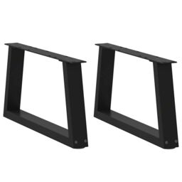 Berkfield Home Dining Table Legs V-Shape 2 pcs Black 70x(30-31.3) cm Steel - thumbnail 1
