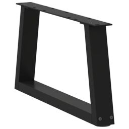 Berkfield Home Dining Table Legs V-Shape 2 pcs Black 70x(30-31.3) cm Steel - thumbnail 4