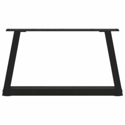 Berkfield Home Dining Table Legs V-Shape 2 pcs Black 70x(30-31.3) cm Steel - thumbnail 5