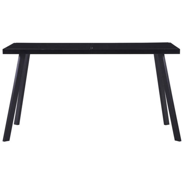 Berkfield Home Dining Table Black 140x70x75 cm Tempered Glass - Size: 140 x 70 x 75 cm - image 1