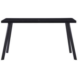 Berkfield Home Dining Table Black 140x70x75 cm Tempered Glass - Size: 140 x 70 x 75 cm - thumbnail 1