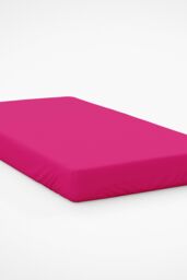 Belledorm Easy Care 200 Thread Count Cotton Polyester Percale 28cm Fitted Sheet in Fuchsia - Size: Double