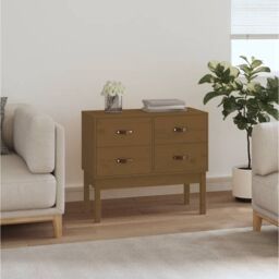 Berkfield Home Console Cabinet Honey Brown 90x40x78 cm Solid Wood Pine - Size: 90 x 40 x 78 cm - thumbnail 1