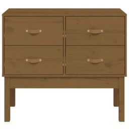 Berkfield Home Console Cabinet Honey Brown 90x40x78 cm Solid Wood Pine - Size: 90 x 40 x 78 cm - thumbnail 3
