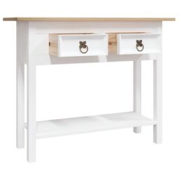 Berkfield Home Console Table Mexican Pine Corona Range White 90x34.5x73 cm - thumbnail 5