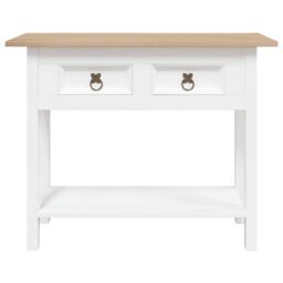 Berkfield Home Console Table Mexican Pine Corona Range White 90x34.5x73 cm - thumbnail 3