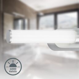 B.K.Licht Matt Chrome 7W LED Bathroom Light in Silver - thumbnail 3