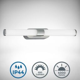 B.K.Licht Matt Chrome 7W LED Bathroom Light in Silver - thumbnail 2