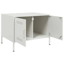 Berkfield Home Sturdy Coffee Table White 68x50x50.5 cm Steel - thumbnail 8