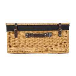 Red Hamper Wicker 60cm Cotton Lined Buff Wicker Basket in Black - thumbnail 3