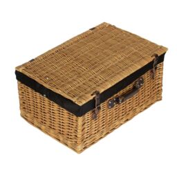 Red Hamper Wicker 60cm Cotton Lined Buff Wicker Basket in Black - thumbnail 2