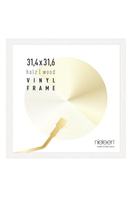 "nielsen Vinyl 12"" LP Record Album Display Frame, Wood, 34x34cm in White - Size: 34x34 cm" - image 1