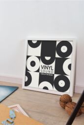 "nielsen Vinyl 12"" LP Record Album Display Frame, Wood, 34x34cm in White - Size: 34x34 cm" - thumbnail 3