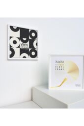 "nielsen Vinyl 12"" LP Record Album Display Frame, Wood, 34x34cm in White - Size: 34x34 cm" - thumbnail 2