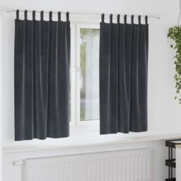 Berkfield Home Blackout Curtains with Hanging Loops 2 pcs Dark Grey Velvet