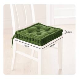 Coopers of Stortford Dining Chair Booster Cushion, L39cm x W39cm x D7.5cm in Green - thumbnail 4