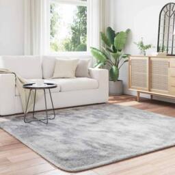 Berkfield Home Shaggy Rug High Pile NAVARRA Silver Grey 200x200 cm Polyester - Size: Medium - thumbnail 1