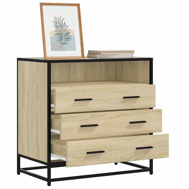 Berkfield Home Drawer Cabinet Sonoma Oak 70x41x70 cm Engineered Wood in Brown - Size: 70 x 41 x 70 cm - image 1
