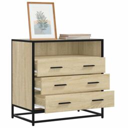 Berkfield Home Drawer Cabinet Sonoma Oak 70x41x70 cm Engineered Wood in Brown - Size: 70 x 41 x 70 cm - thumbnail 1