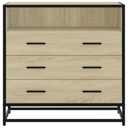 Berkfield Home Drawer Cabinet Sonoma Oak 70x41x70 cm Engineered Wood in Brown - Size: 70 x 41 x 70 cm - thumbnail 4
