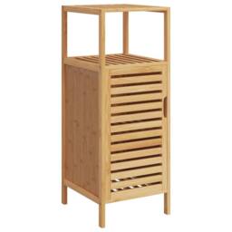 Berkfield Home Bathroom Cabinet with Shelf 36x33x87 cm Bamboo in Light Tan - Size: 36 x 33 x 87 cm