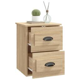 Berkfield Home Wall-mounted Bedside Cabinet Sonoma Oak 41.5x36x53cm in Light Tan - Size: 41.5x36x53 cm - thumbnail 5