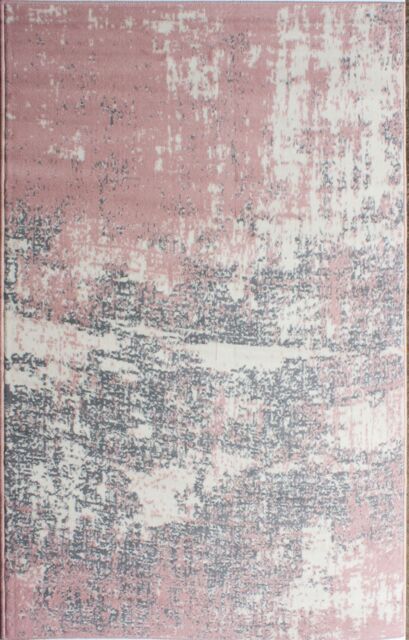 Kukoon Blush Pink Grey Distressed Abstract Living Area Rug in Light Pink - Size: 160 cm x 230 cm - image 1