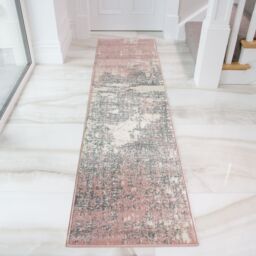 Kukoon Blush Pink Grey Distressed Abstract Living Area Rug in Light Pink - Size: 160 cm x 230 cm - thumbnail 5