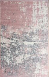 Kukoon Blush Pink Grey Distressed Abstract Living Area Rug in Light Pink - Size: 160 cm x 230 cm - thumbnail 1