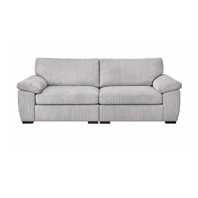SOFASELECTION UK Amalfi 3 Seater Split Sofa Soft Fabric in Silver - Size: 3 Pack - image 1