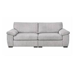 SOFASELECTION UK Amalfi 3 Seater Split Sofa Soft Fabric in Silver - Size: 3 Pack