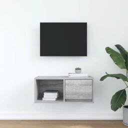 Berkfield Home TV Cabinet Grey Sonoma 60x31x25.5 cm Engineered Wood - thumbnail 3