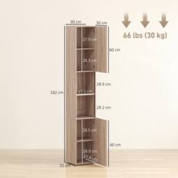 Wyld Haus Zivi Tall 6 Tier Bathroom Storage Cabinet Natural Finish - thumbnail 4