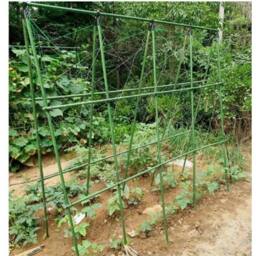 VOGREX 160cm A-Frame Garden Trellis Climbing Plant Support Stand Full Set in Green - thumbnail 4