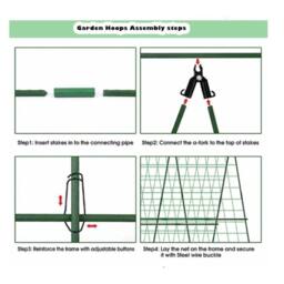 VOGREX 160cm A-Frame Garden Trellis Climbing Plant Support Stand Full Set in Green - thumbnail 2