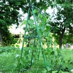 VOGREX 160cm A-Frame Garden Trellis Climbing Plant Support Stand Full Set in Green - thumbnail 5