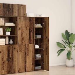 Berkfield Home Highboard Old Wood 70x42.5x185 cm Engineered Wood in Brown - thumbnail 4