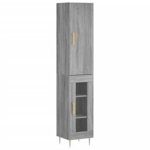 Berkfield Home Highboard Grey Sonoma 34.5x34x180 cm Engineered Wood - image 1