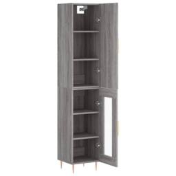 Berkfield Home Highboard Grey Sonoma 34.5x34x180 cm Engineered Wood - thumbnail 4