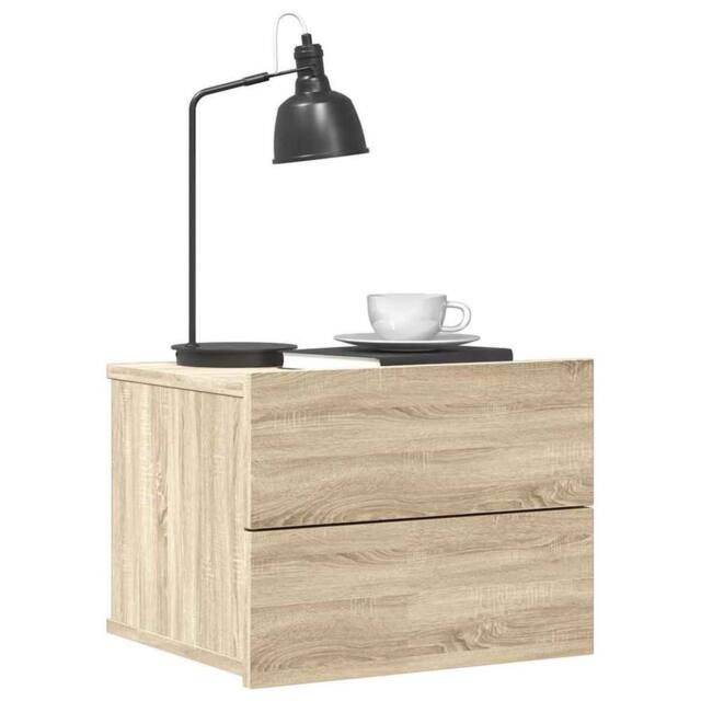 Berkfield Home Elegant Bedside Cabinet Sonoma Oak 40x30x30 cm Engineered Wood in Beige - Size: 40 x 30 x 30 cm - image 1