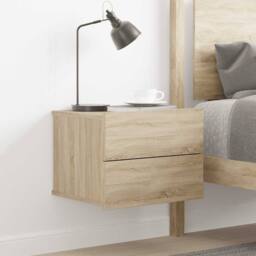 Berkfield Home Elegant Bedside Cabinet Sonoma Oak 40x30x30 cm Engineered Wood in Beige - Size: 40 x 30 x 30 cm - thumbnail 2
