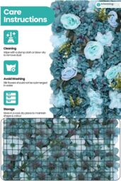 Neel Blue Hydrangea Artificial Flower Wall Panel for Wedding Decoration in Teal - thumbnail 5