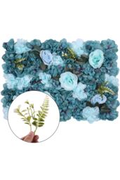 Neel Blue Hydrangea Artificial Flower Wall Panel for Wedding Decoration in Teal - thumbnail 2