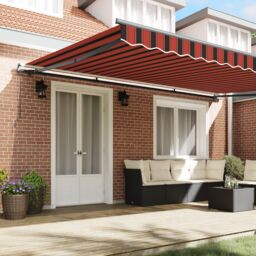 Berkfield Home Manual Retractable Awning Orange & Brown 500x300 cm - thumbnail 3