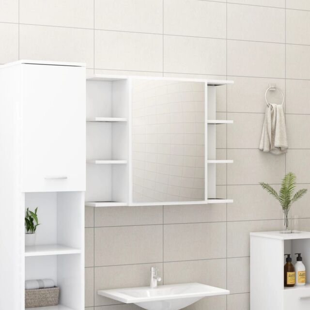 Berkfield Home Bathroom Mirror Cabinet White 80x20.5x64 cm Engineered Wood - image 1