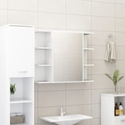 Berkfield Home Bathroom Mirror Cabinet White 80x20.5x64 cm Engineered Wood