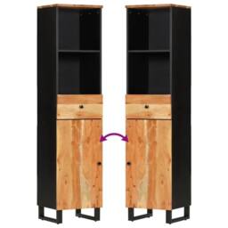 Berkfield Home 3 Piece Bathroom Furniture Set Solid Wood Acacia in Brown - thumbnail 8